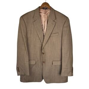 Ralph by Ralph Lauren 46L Brown Herringbone Wool Sports Coat Suit Jacket Blazer